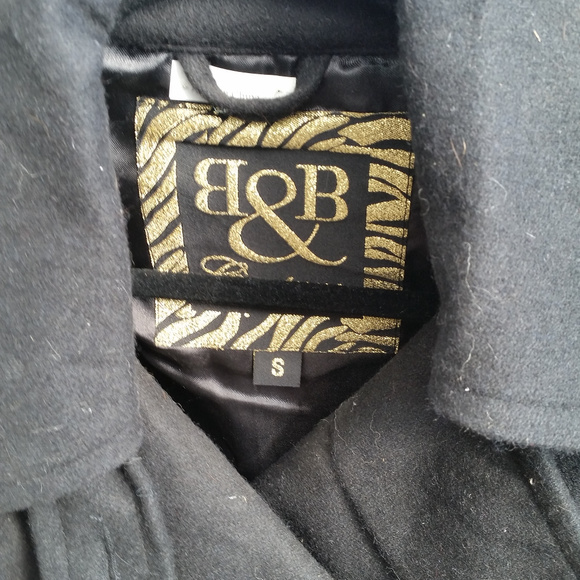 B&B Couture Wool Blend Coat Small NWT Black - Picture 2 of 3